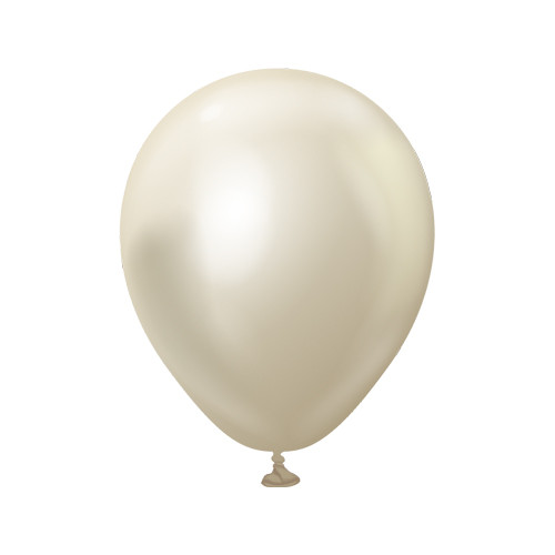5" Mirror White Gold Kalisan Latex Balloons (100)