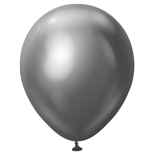 12" Mirror Space Grey Kalisan Latex Balloons (50)