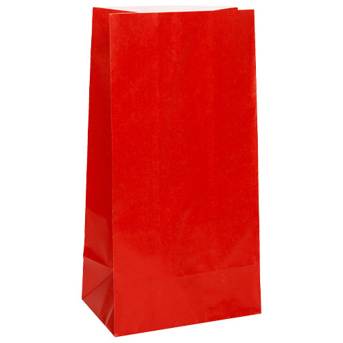 Ruby Red Paper Treat Bags (12)