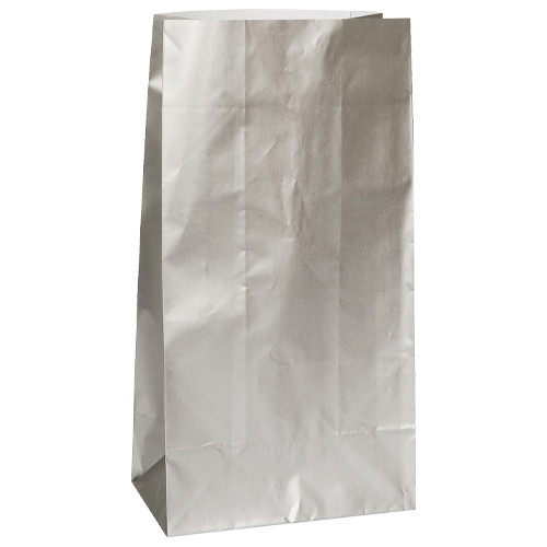 Metallic Silver Paper Treat Bags (10)