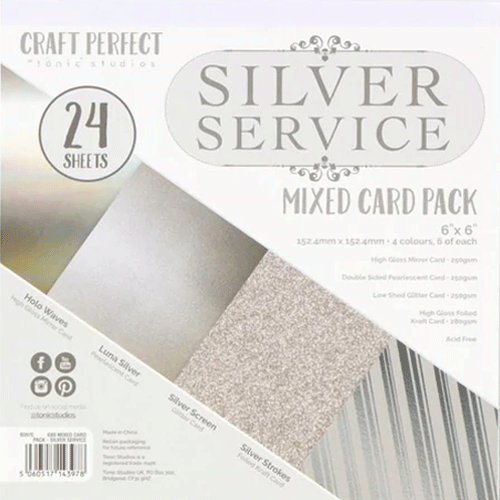 Silver Service Mixed Card Sheets -  6" x 6" (24)