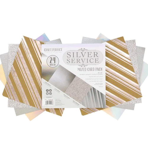 Silver Service Mixed Card Sheets -  6" x 6" (24)
