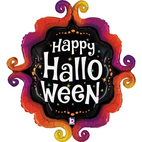 36 inch Happy Halloween Freaky Frame Foil Balloon (1)