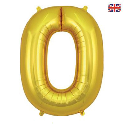 34 inch Oaktree Gold Number 0 Foil Balloon (1)
