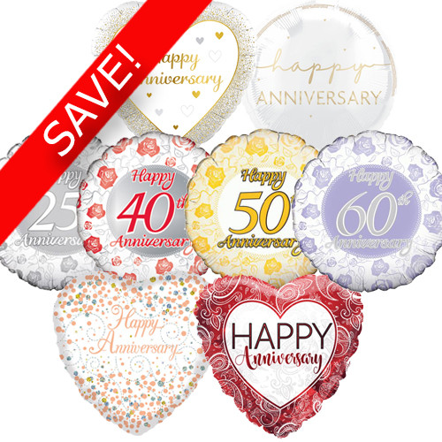 18 inch Anniversary Foil Pack (40 Balloons)