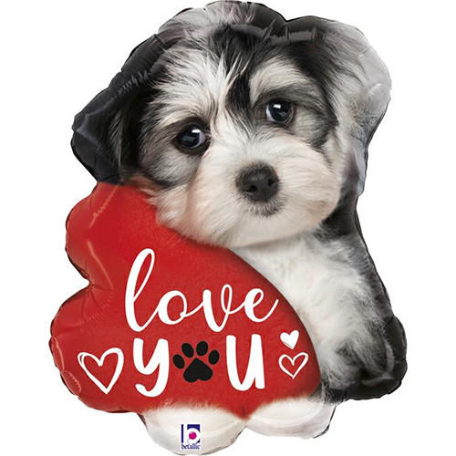 29 inch Love You Puppy Foil Balloon (1)