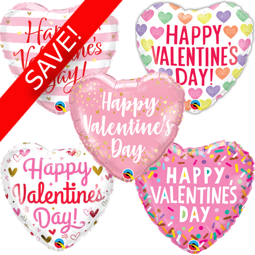 18 inch Qualatex Valentine's Foil Pack (25 Balloons) 18 inch Qualatex Valentine's Foil Pack (25 Balloons)