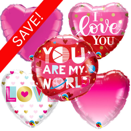 18 inch Qualatex Valentine's Foil Pack (25 Balloons)