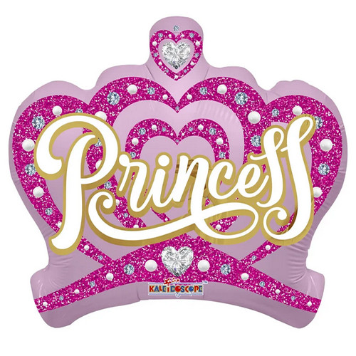 18 inch Pink Princess Crown Foil Balloon (1)