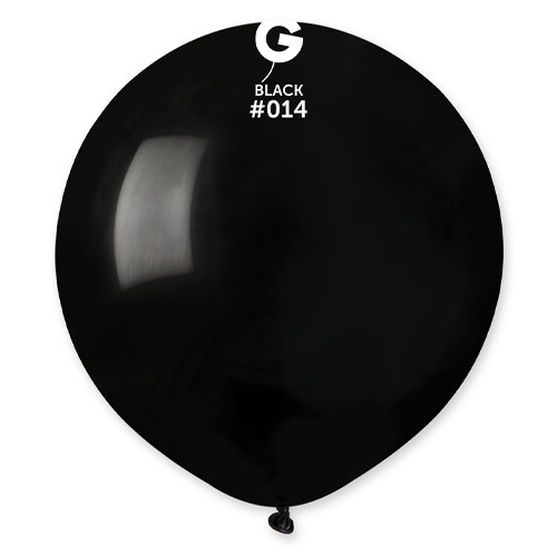 19" Standard Black Gemar Latex Balloons (25)
