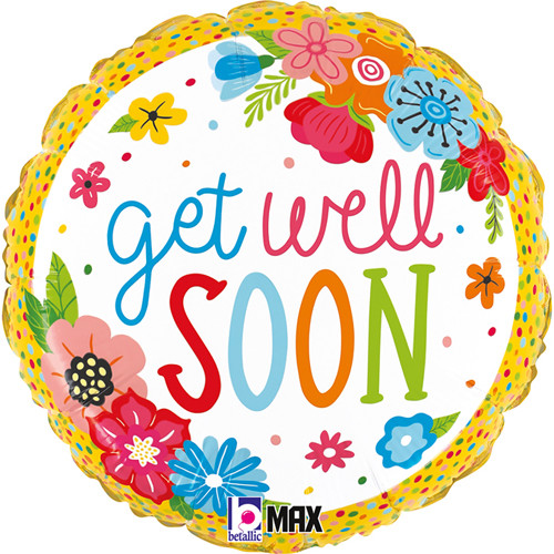 18 inch Get Well Soon Florals Foil Balloon (1)