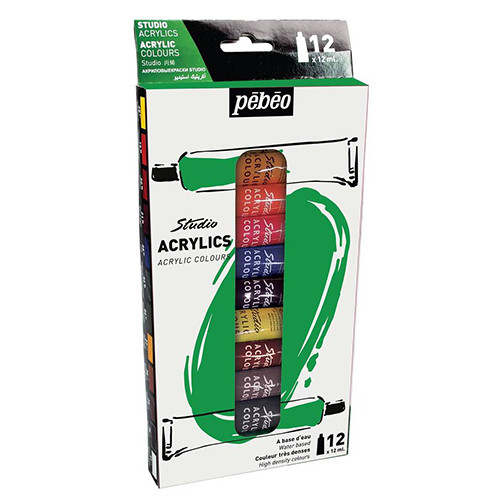 Pebeo Studio Acrylic Paint Assortment - 12ml (12pcs) Pebeo Studio Acrylic Paint Assortment - 12ml (12pcs)