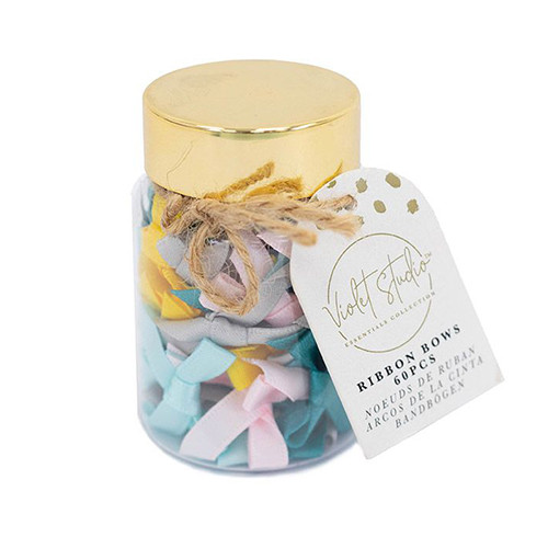 Pastel Ribbon Bows in Jar (60)