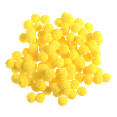 Yellow Pom Poms - 6mm (100)