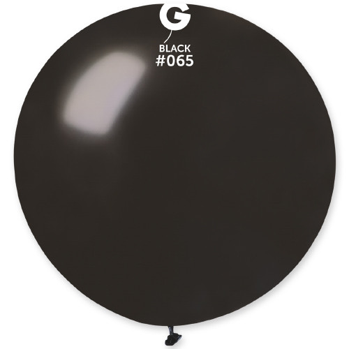31" Metallic Black Gemar Latex Balloons (10)
