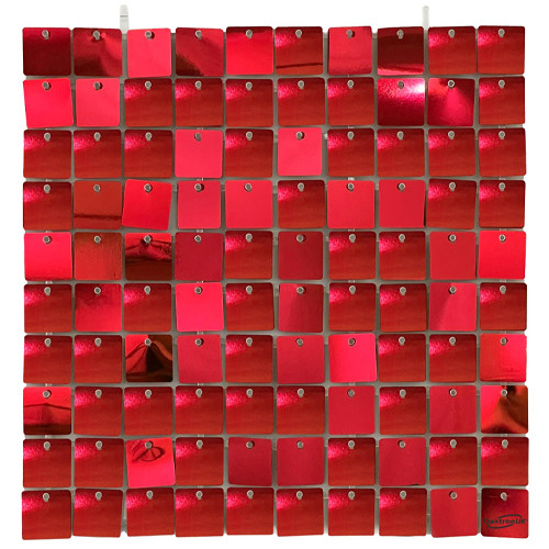 Metallic Red Square Sequin Wall Panel - 30cm x 30cm (1)