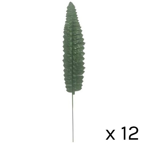 36cm Dark Green Fern Leaves (12)