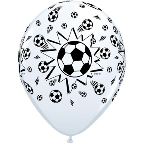 11 inch White Soccer Balls Latex Balloons (25)