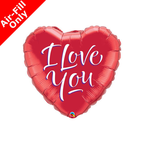 9" I Love You Script Modern Microfoil Balloon - UNPACKAGED (1)