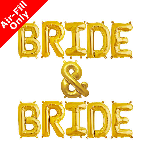 BRIDE & BRIDE - 16 inch Gold Foil Letter Balloon Pack (1)