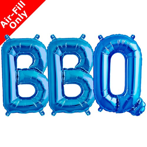 BBQ - 16 inch Blue Foil Letter Balloon Pack (1)