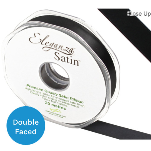 Black Satin Ribbon - 15mm x 20m (1)