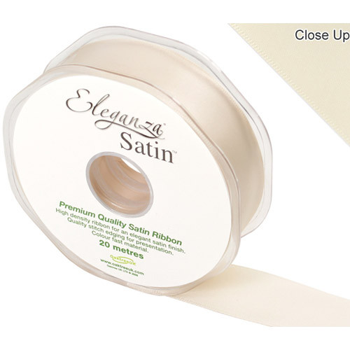 Cream Satin Ribbon - 25mm x 20m (1)