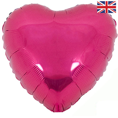 18" Dark Magenta Heart Shaped Foil Balloon (1) - UNPACKAGED