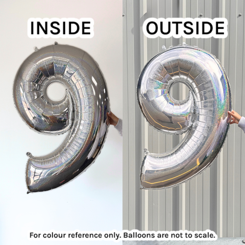 40 inch Holo Glitter Silver Number 2 Foil Balloon (1)