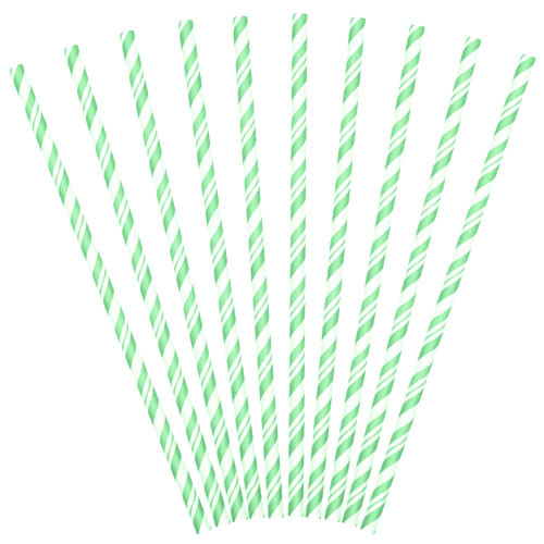 Fresh Mint Striped Eco-Flex Paper Straws (24) Fresh Mint Striped Eco-Flex Paper Straws (24)