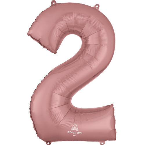 34 inch Anagram Rose Gold Number 2 Foil Balloon (1)
