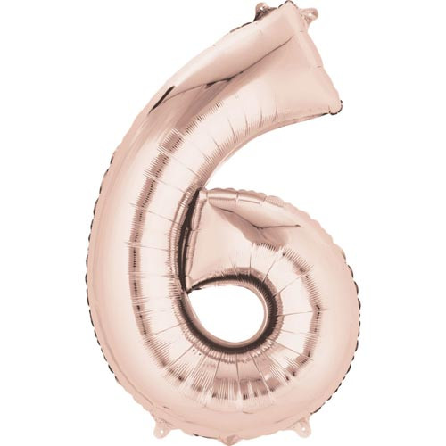 34 inch Anagram Rose Gold Number 6 Foil Balloon (1)