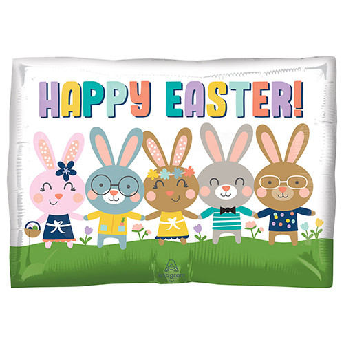 16 inch Easter Happy Bunnies Foil Balloon (1)