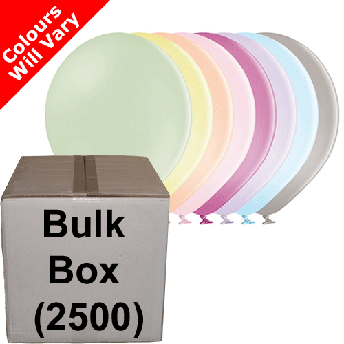 12" Pastel Assorted Belbal Latex Balloons (Bulk Box 2000)