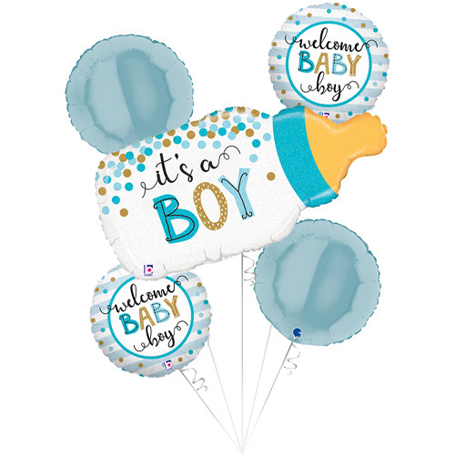 Baby Boy Bottle Balloon Bouquet (5)