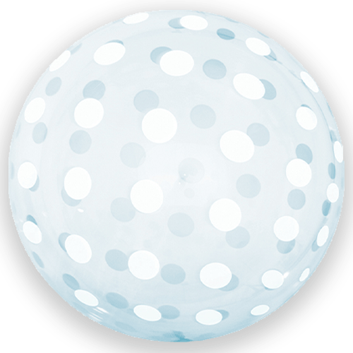 18" Polka Dots Clear Vortex Sphere Balloon (1)