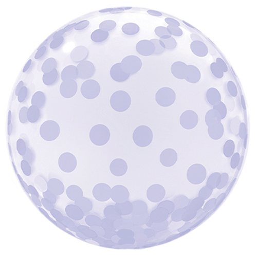 18" Purple Spotted Clear Vortex Sphere Balloon (1)