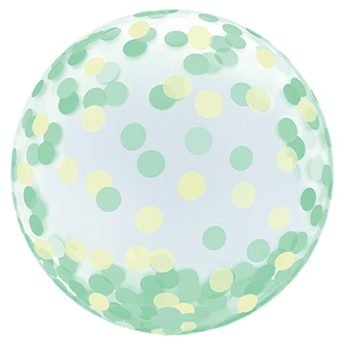 18" Green Spotted Clear Vortex Sphere Balloon (1)