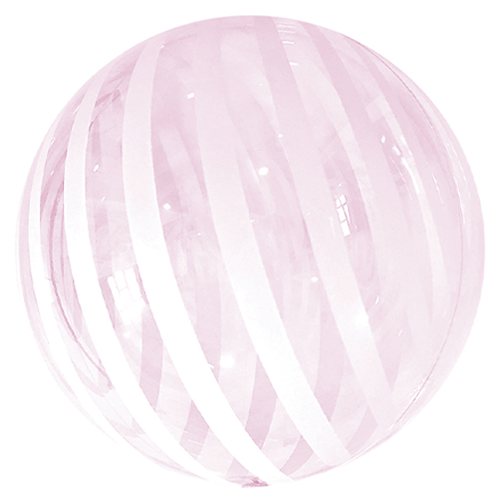 18" Pink Striped Clear Vortex Sphere Balloon (1)