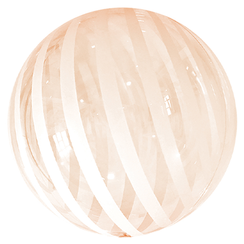 18" Orange Striped Clear Vortex Sphere Balloon (1)