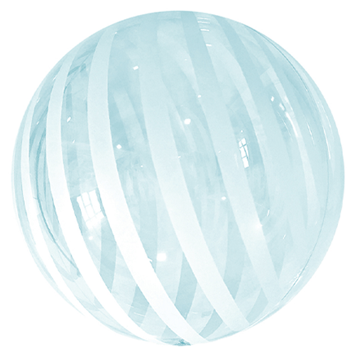 18" Blue Striped Clear Vortex Sphere Balloon (1)