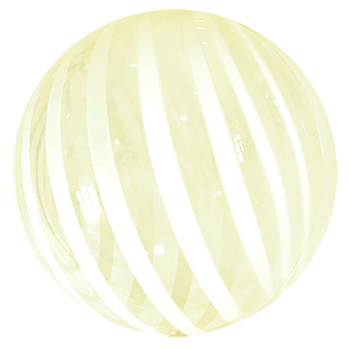 18" Yellow Striped Clear Vortex Sphere Balloon (1)