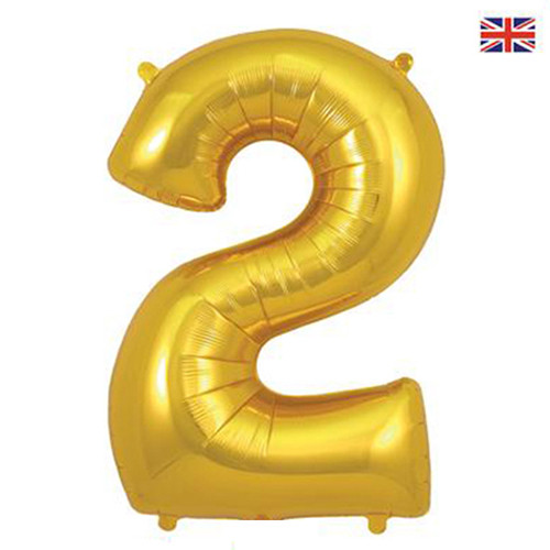 34 inch Oaktree Gold Number 2 Foil Balloon (1)