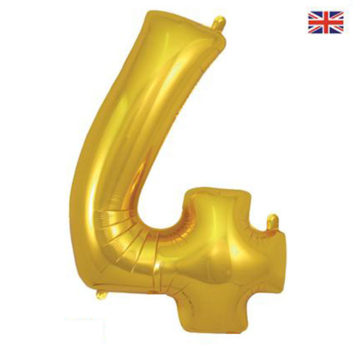 34 inch Oaktree Gold Number 4 Foil Balloon (1)