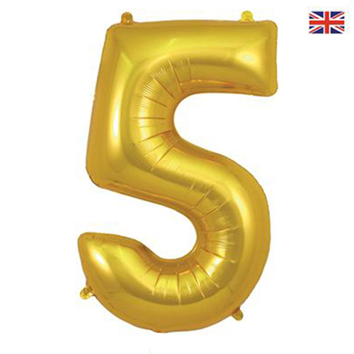 34 inch Oaktree Gold Number 5 Foil Balloon (1)