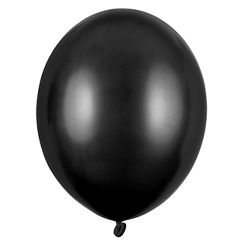 12 inch Metallic Black Latex Balloons (10)