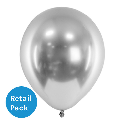 12 inch Gloss Silver Latex Balloons (10) 12 inch Gloss Silver Latex Balloons (10)