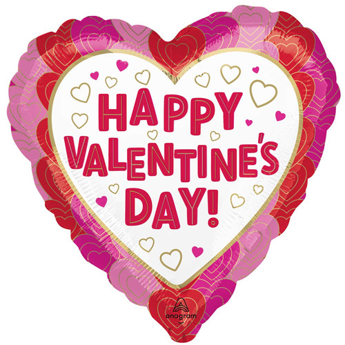 18 inch Valentine's Day Hearted Foil Balloon (1)