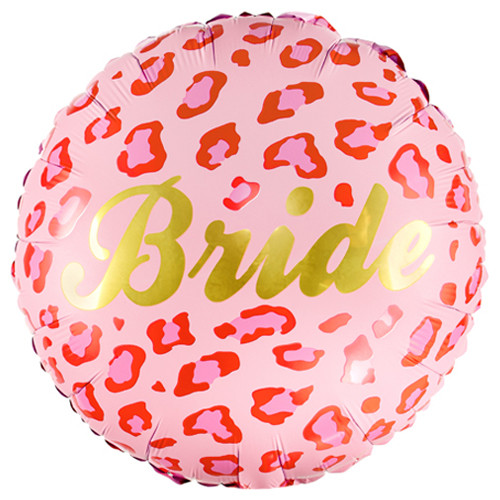 18 inch Bride Pink Leopard Print Foil Balloon (1)