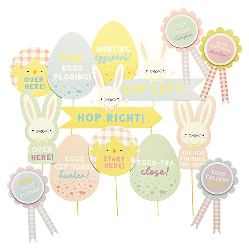 Easter Egg Hunt Signs & Rosettes Kit (1)